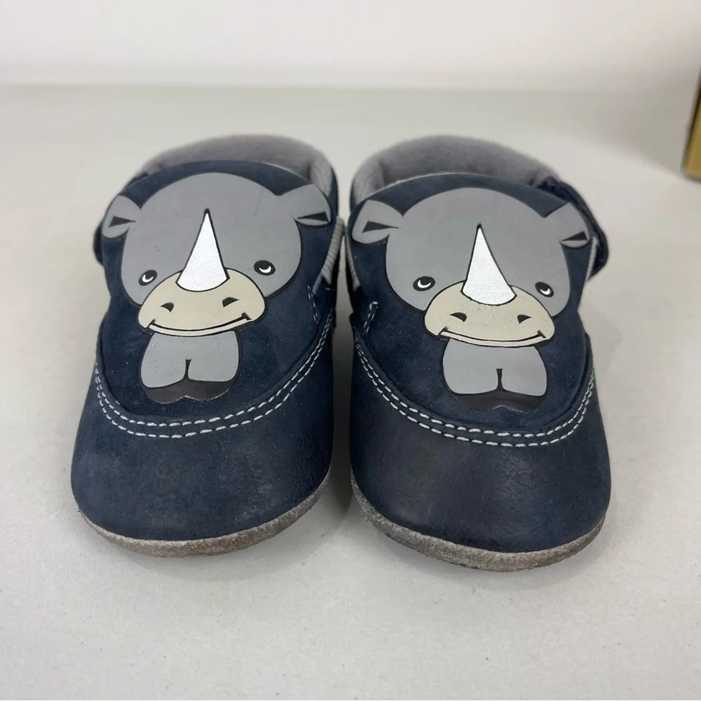 Timberland Infant Crib Shoes Blue Rhino Soft Sole Leather Size 2